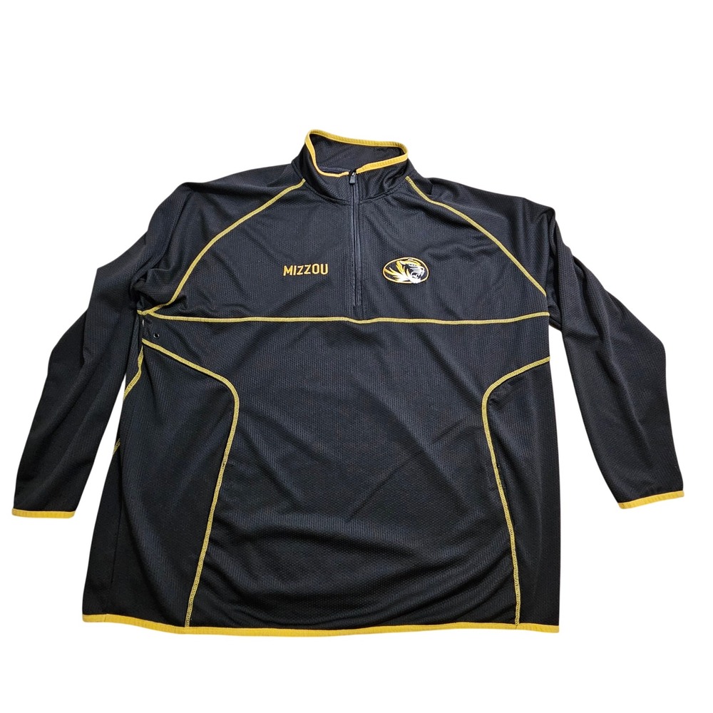 Franchise Club Missouri Mizzou Tigers Pullover Mens 4XL Black Gold Quarter Zip